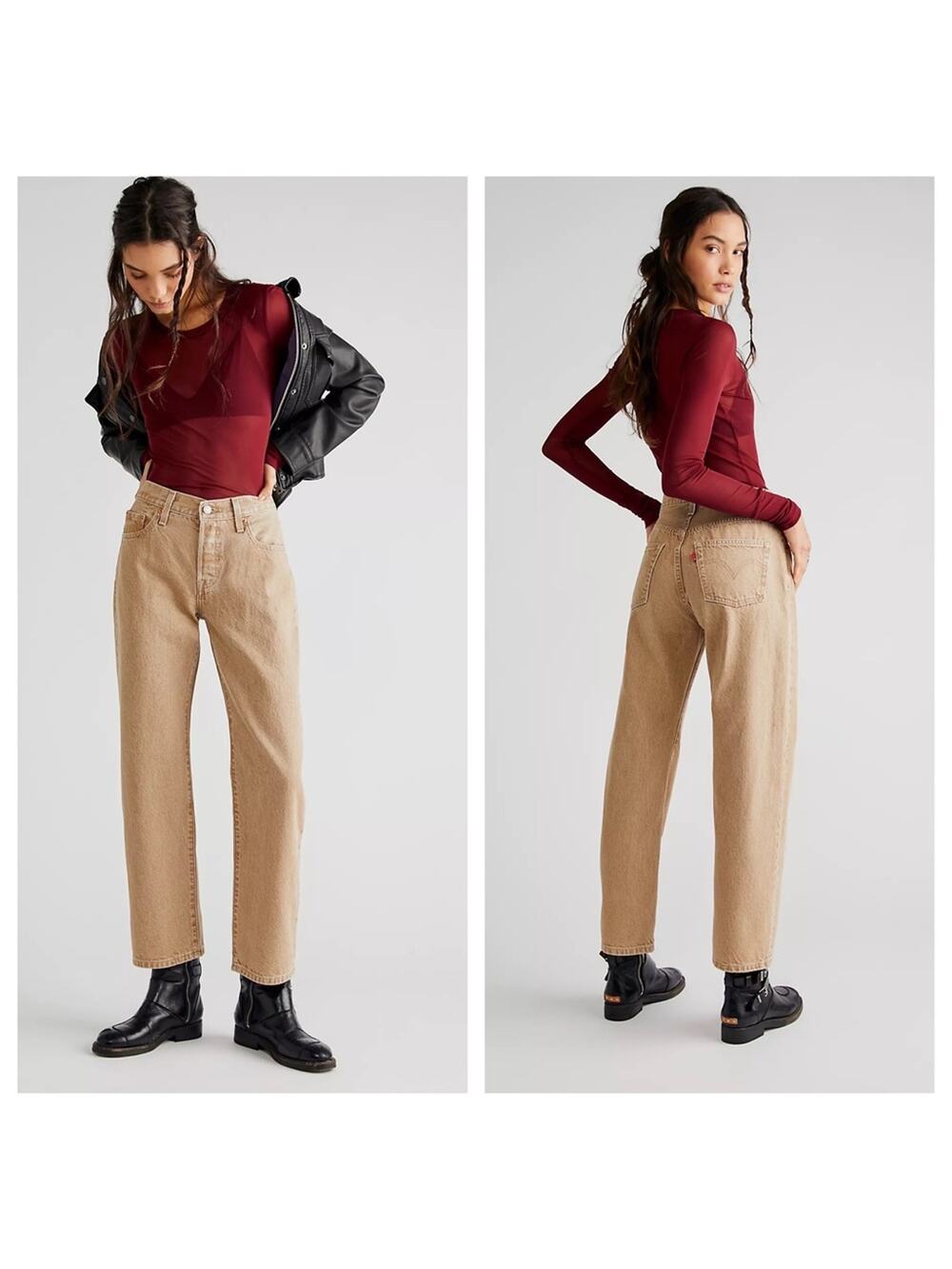 NWT Levis Jeans Premium Fresh 90’s Straight Leg Loose Fit Brown Cherry Tag  31